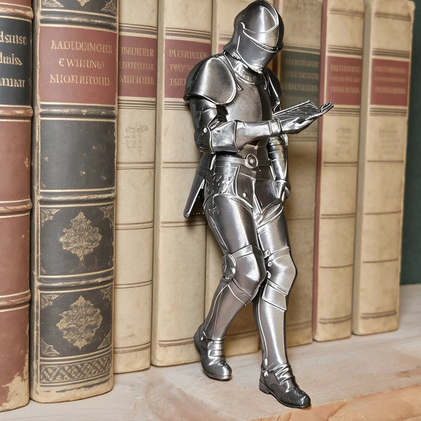 Off-Duty Knight — Medieval Reading Knight Bookshelf Figurine