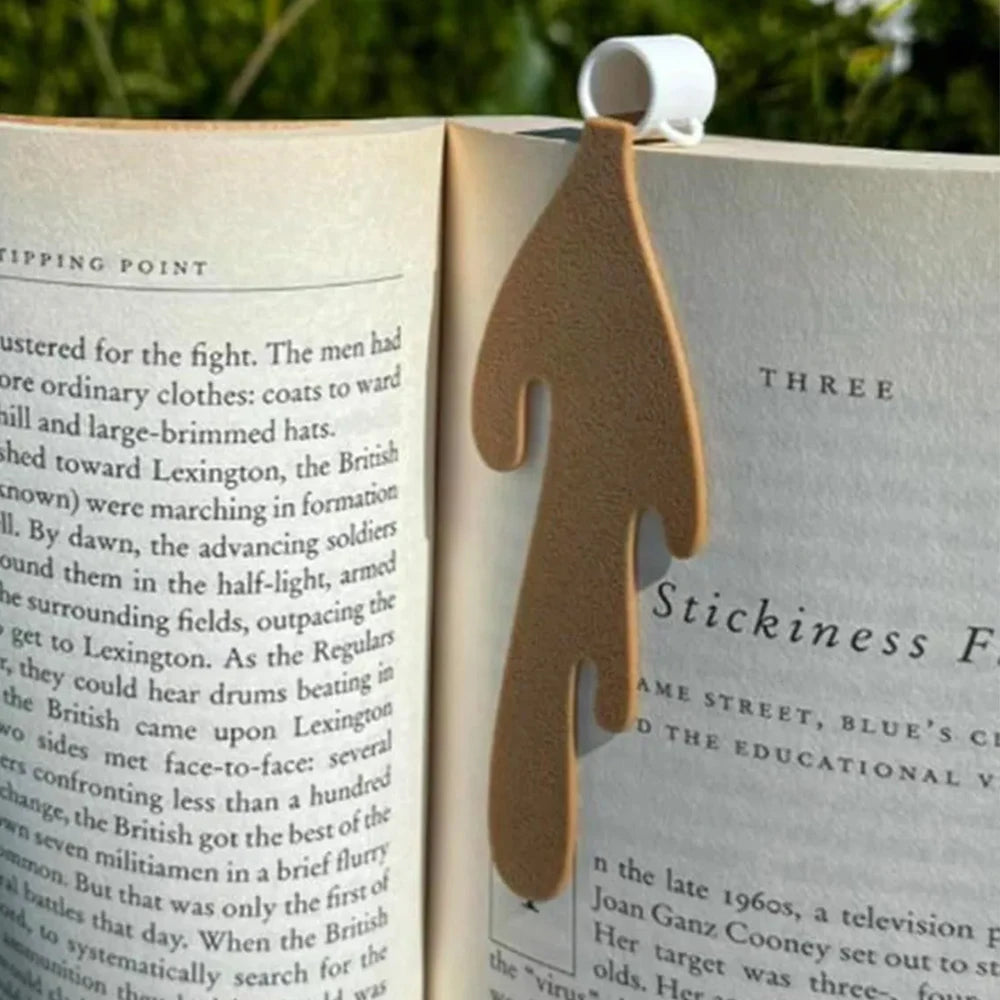 Funny “Spilled Coffee” Bookmark — Playful Page Saver