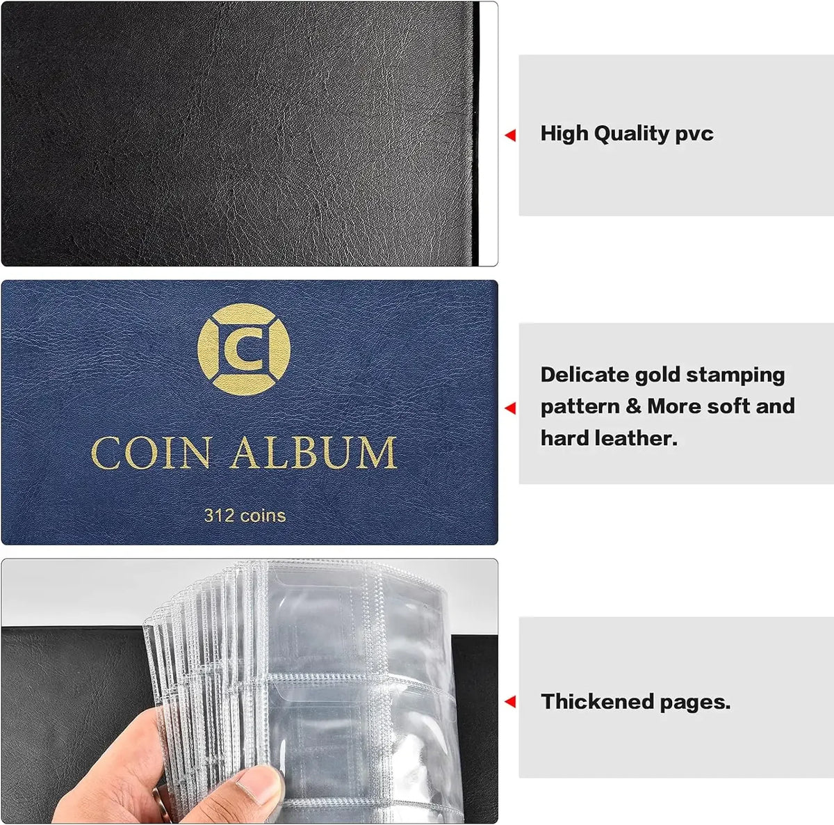 312-Pocket Coin Collection Album — Collector’s Storage & Display Binder
