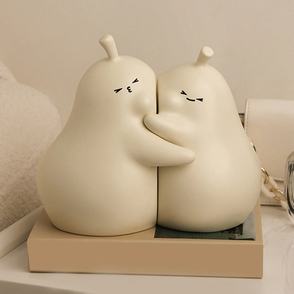 Resin Rabbit Hugging Bookends — Adorable Shelf Companions