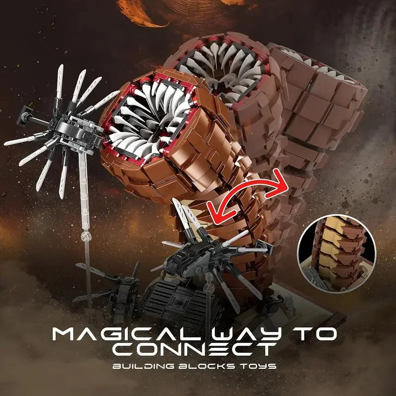 Dune Sandworm Scene Building Blocks — 1,688-Piece Sci-Fi Model