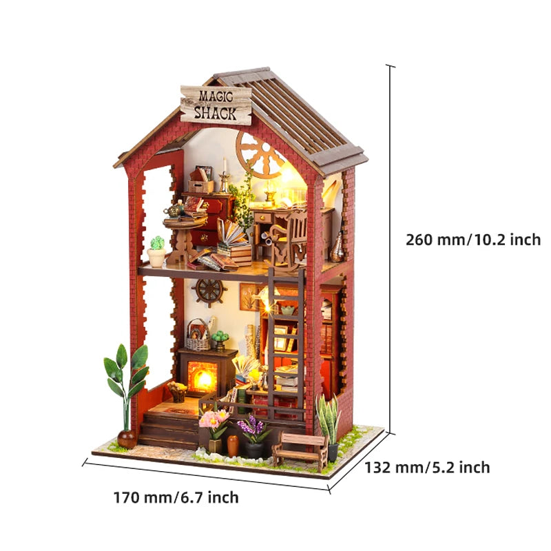 DIY Book Nook Kit — 3D Wooden Miniature Puzzle Bookend Scene (Various Designs)