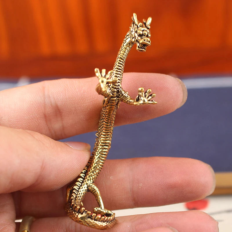 Golden Loong — Traditional Chinese Brass Dragon Figurine