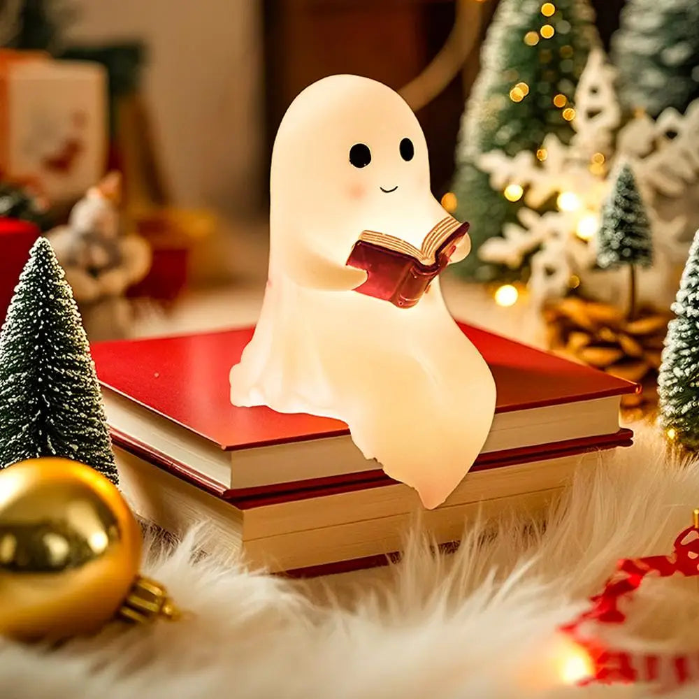 Cute Reading Ghost Night Light — Bookish Halloween Glow