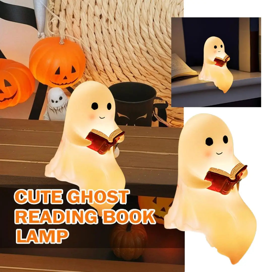 Cute Reading Ghost Night Light — Bookish Halloween Glow