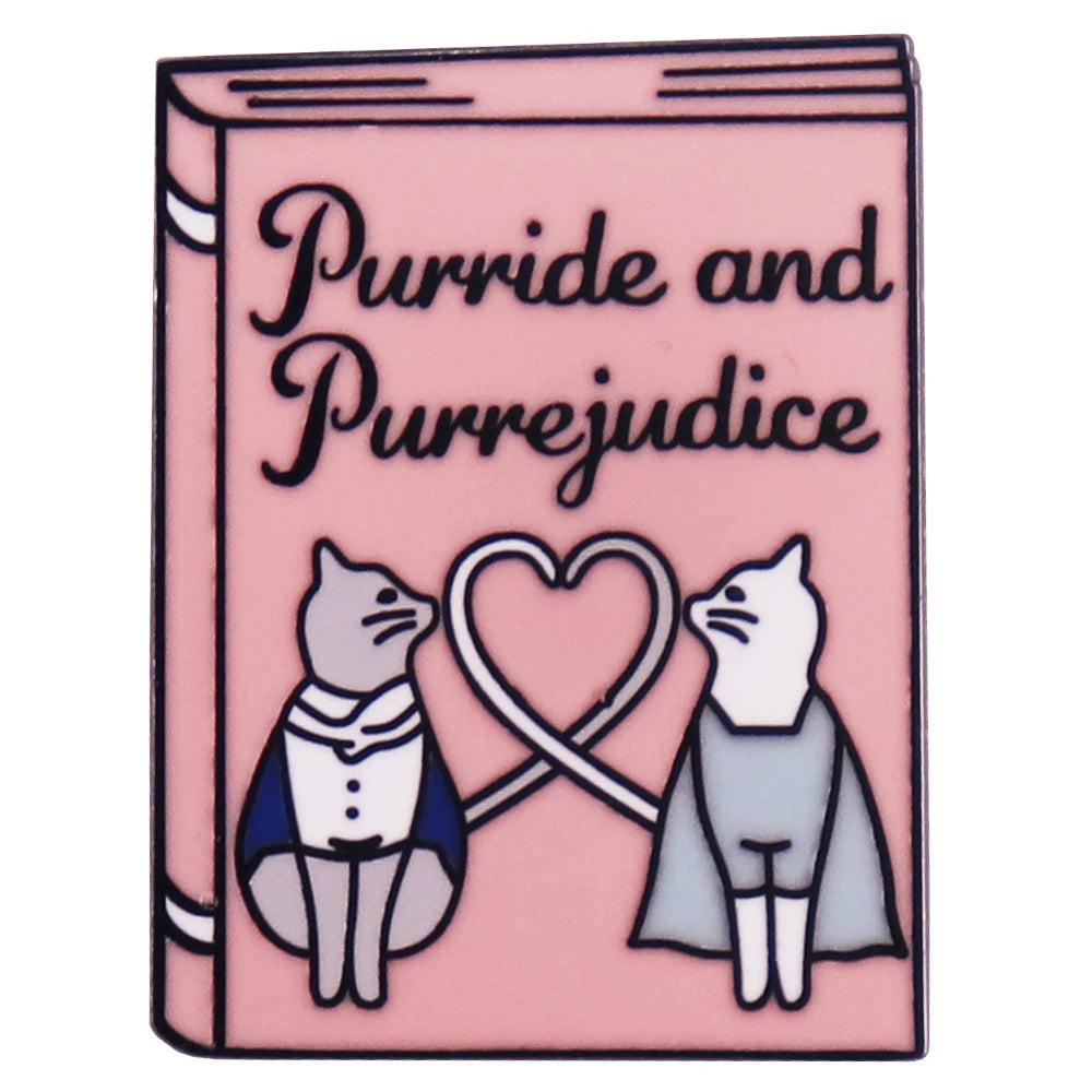 “Purride & Purrejudice” Enamel Pin — Austen-Inspired Cat Couple