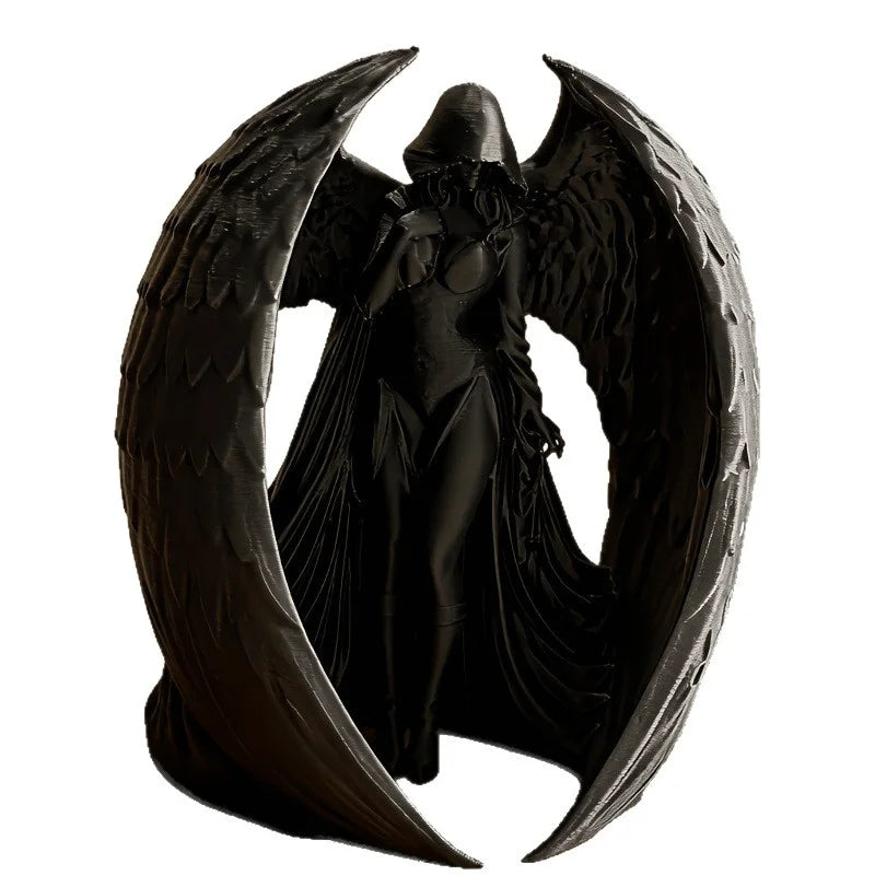 Dark Angel Winged Lady Statue — Gothic Fantasy Sculpture