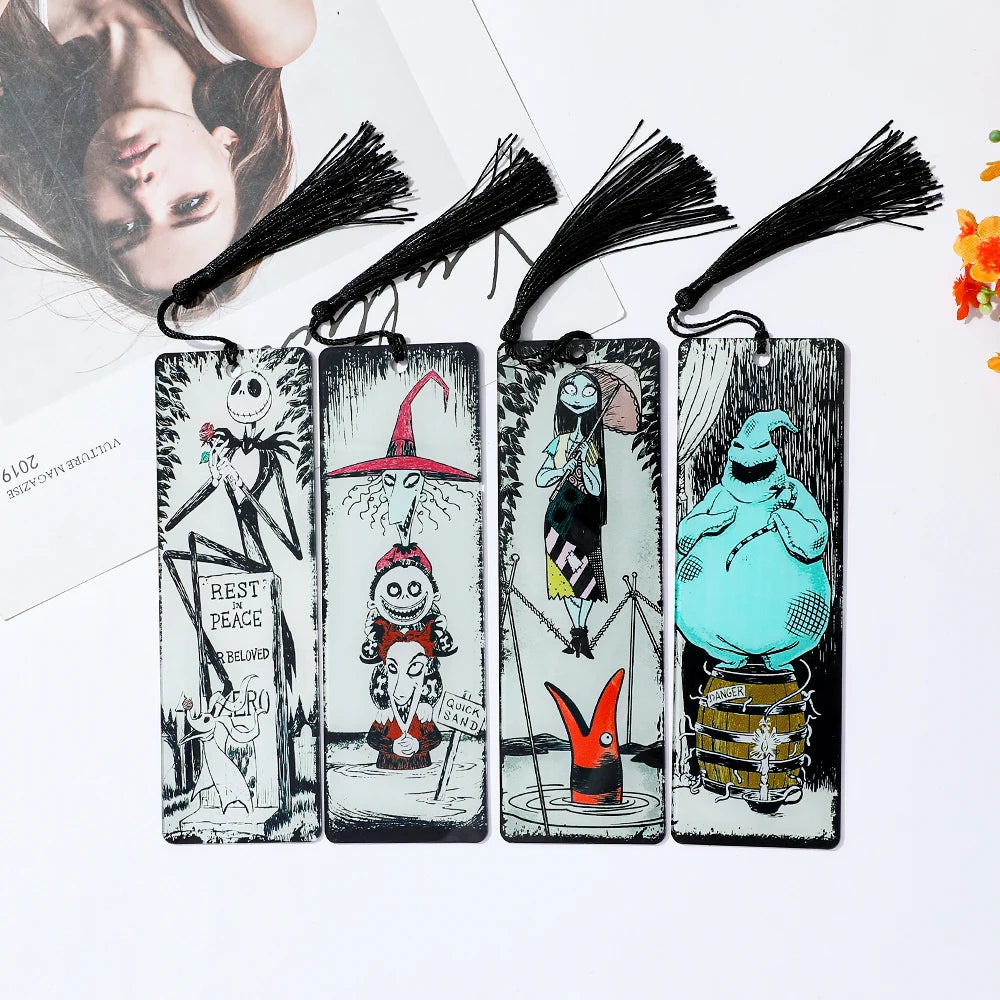 “Nightmare Before Christmas” Acrylic Bookmark with Tassel — Horror Movie Book Lover Gift