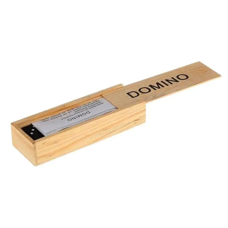 Double Six — Classic Black Dominoes Set in Wooden Box