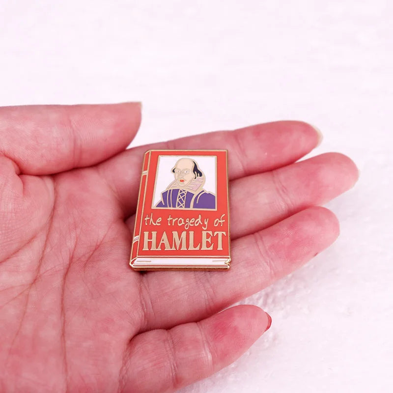 “The Tragedy of Hamlet” Enamel Pin — Shakespeare Book Cover