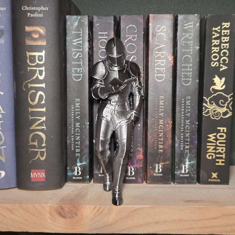 Off-Duty Knight — Medieval Reading Knight Bookshelf Figurine