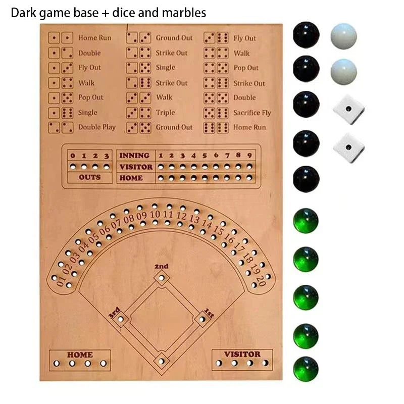 Take Me Out to the Ball Game — Wooden Baseball Dice & Marble Game