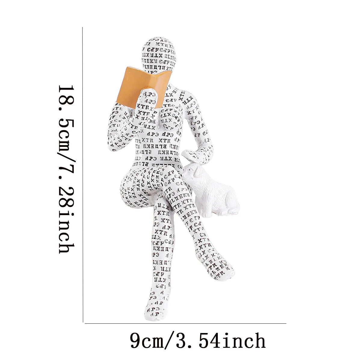 “Paper Muse” Reading Woman Figurines — Bookish Shelf Décor (Resin)