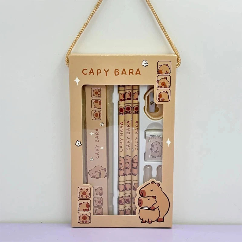 8-in-1 Capybara Stationery Set — Cute Animal School & Office Writing Kit for Kids and Book Lovers