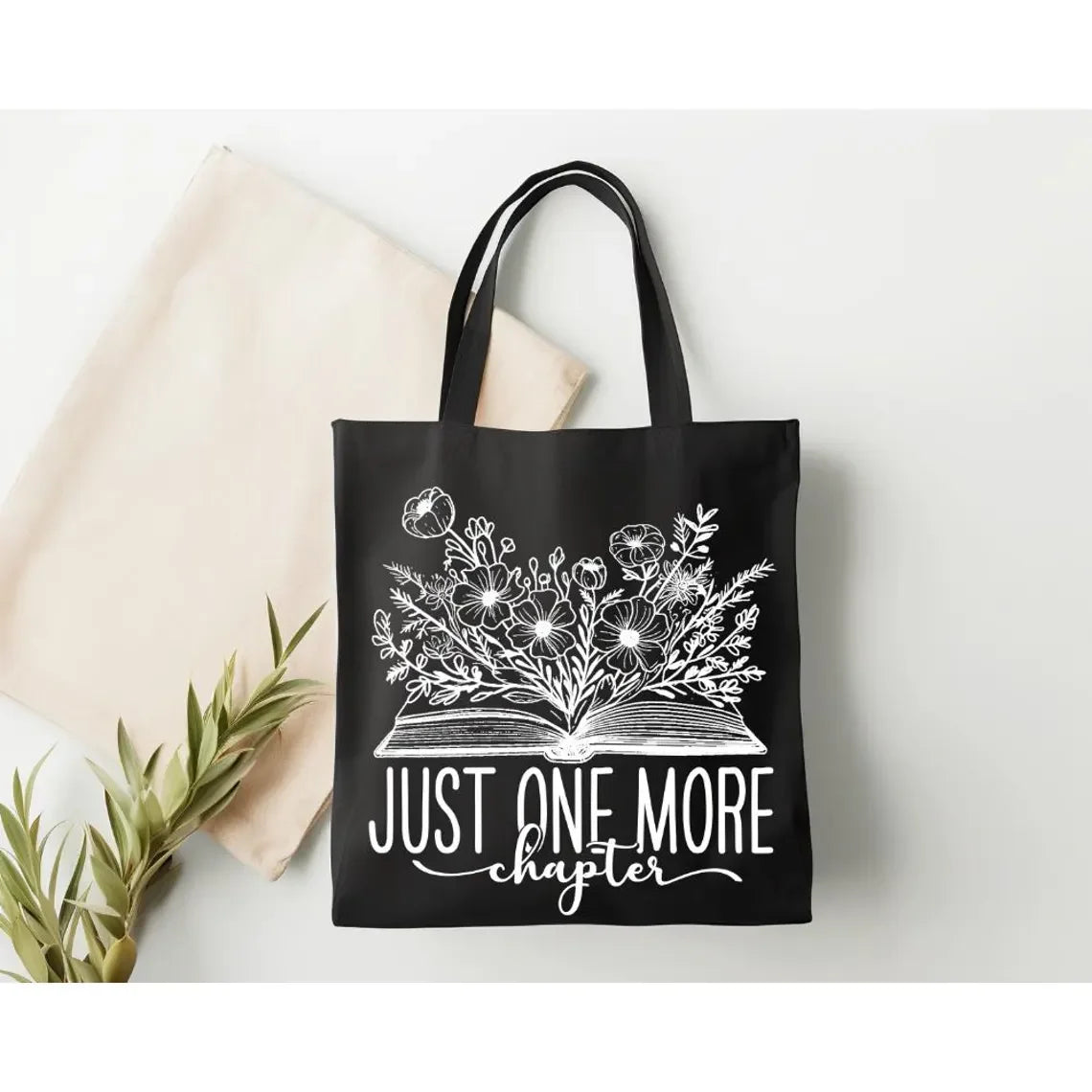 Book Lover Canvas Tote Bag — Floral & Literary Designs (4 Styles)