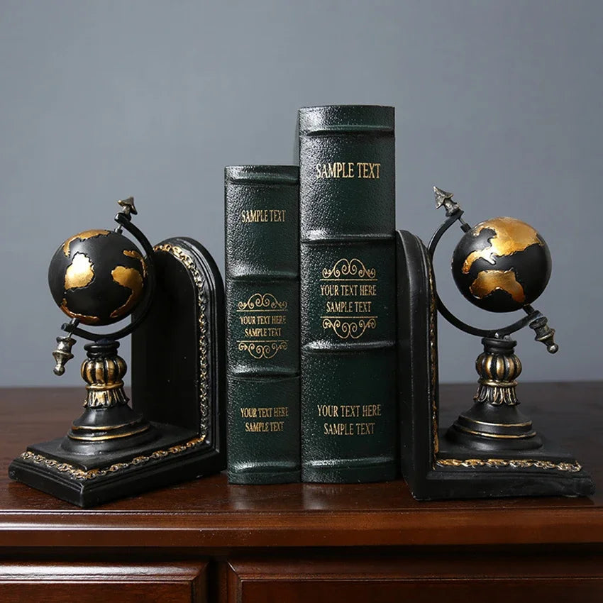 Around the World — Vintage Globe Bookends (Set of 2)