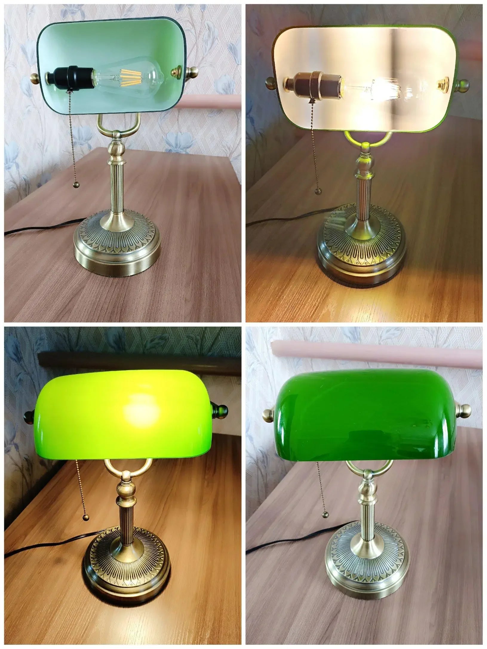 Classic Banker’s Desk Lamp — Retro Glass Library Light