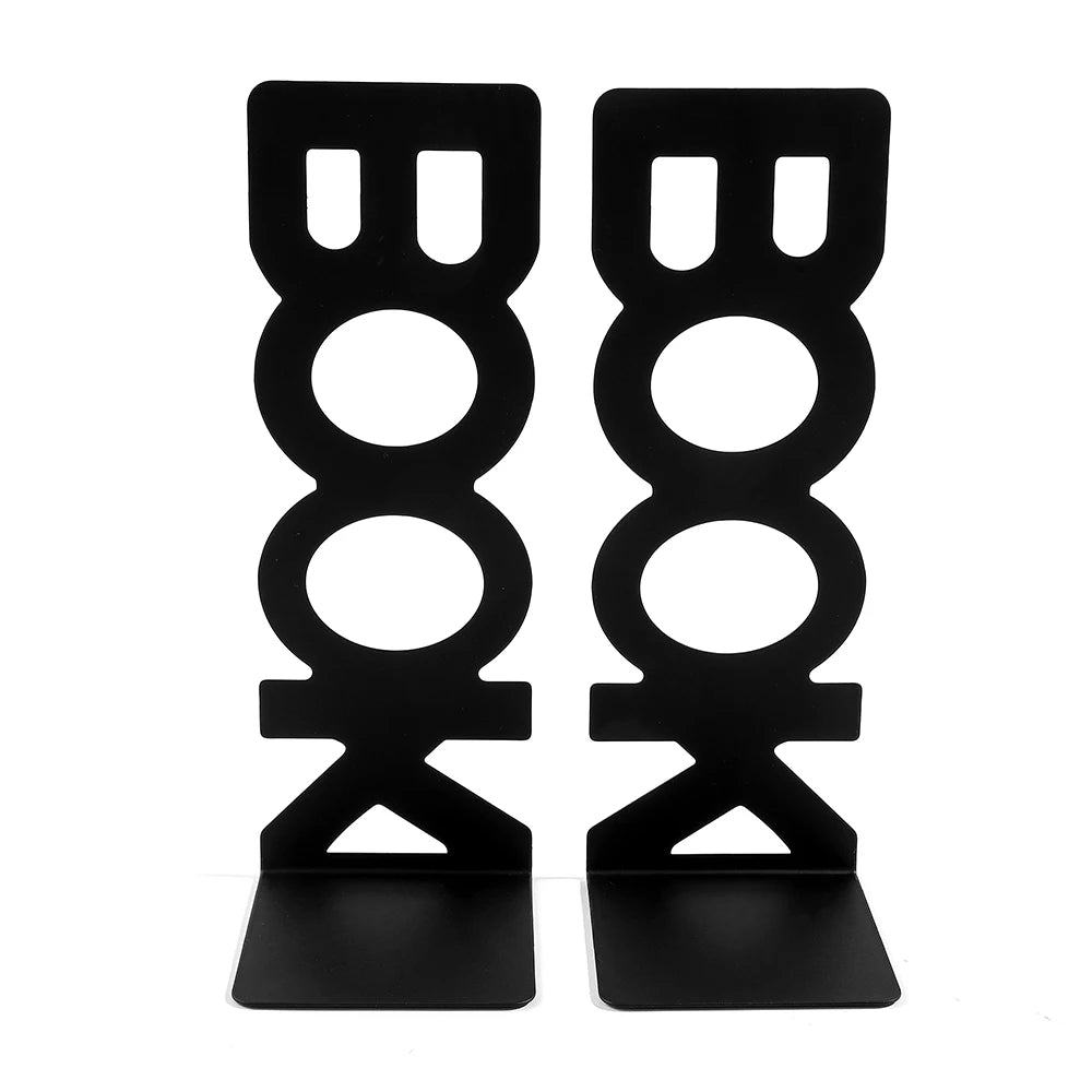 "BOOK" Letter Metal Bookends