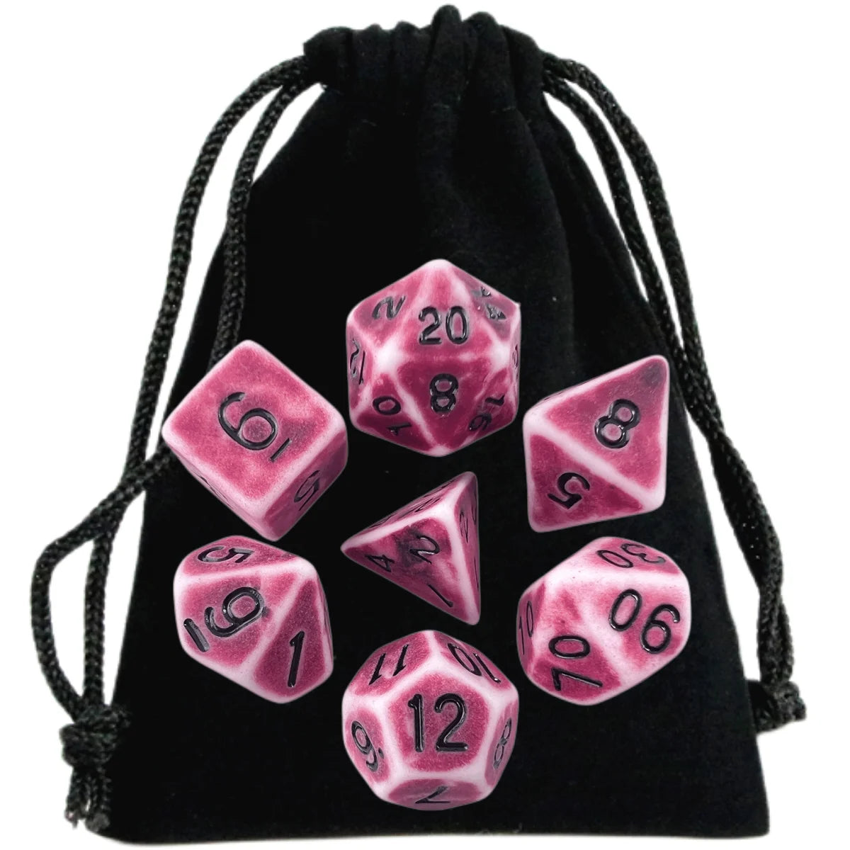 Retro Effect Polyhedral Dice Set for D&D & RPGs