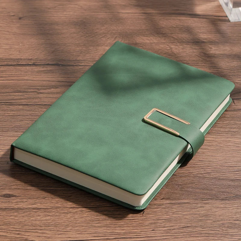 Vintage A5 Leather Notebook — With U-Buckle Closure