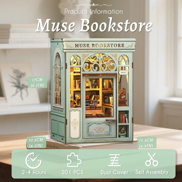 CUTEBEE Muse Bookstore Book Nook Kit