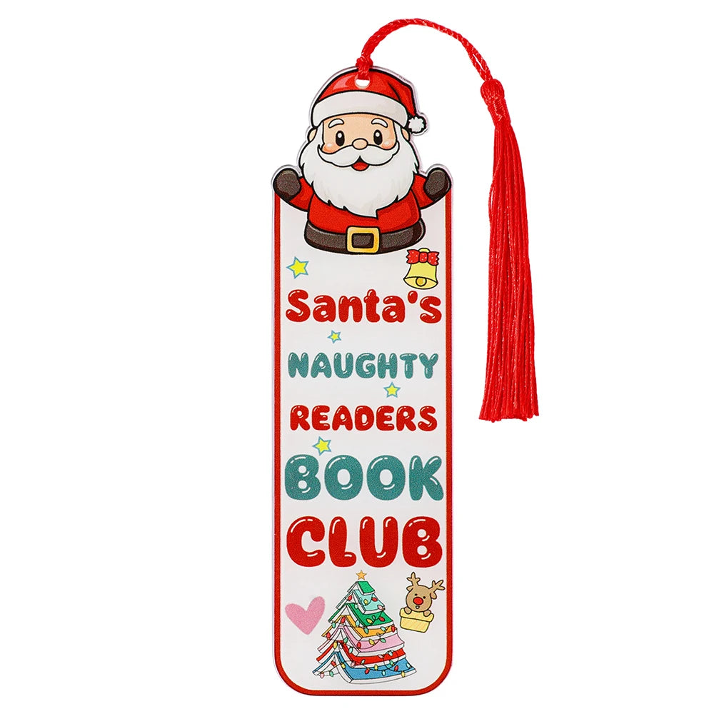 Christmas Acrylic Santa Bookmark, Festive Reading Accessory for Book Lovers | Holiday Gift for Women, Readers & Bookworms