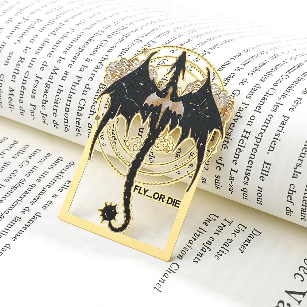 Punk Black Dragon Metal Bookmark