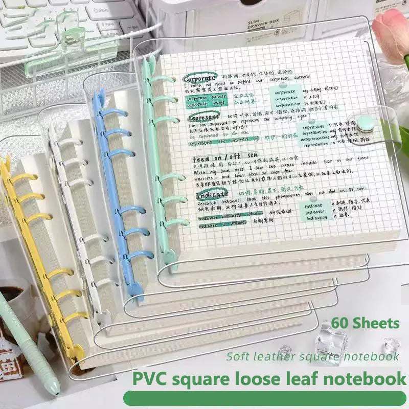 Transparent Loose-Leaf Notebook with Detachable Cover