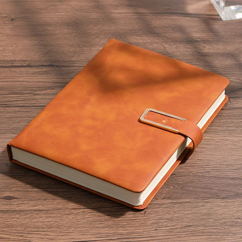 Vintage A5 Leather Notebook — With U-Buckle Closure