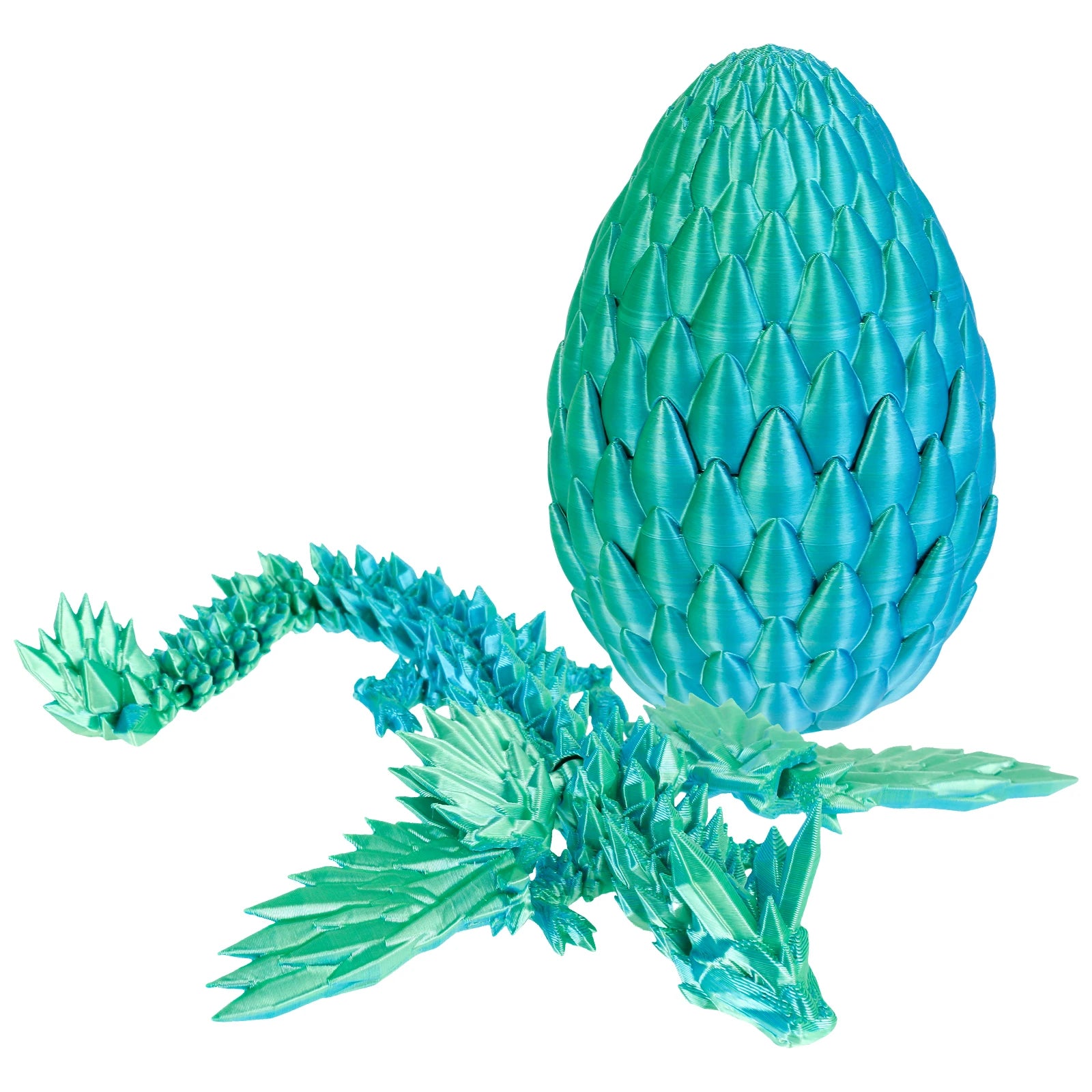 3D Printed Articulated Dragon with Egg — Colorful Collectible Figure