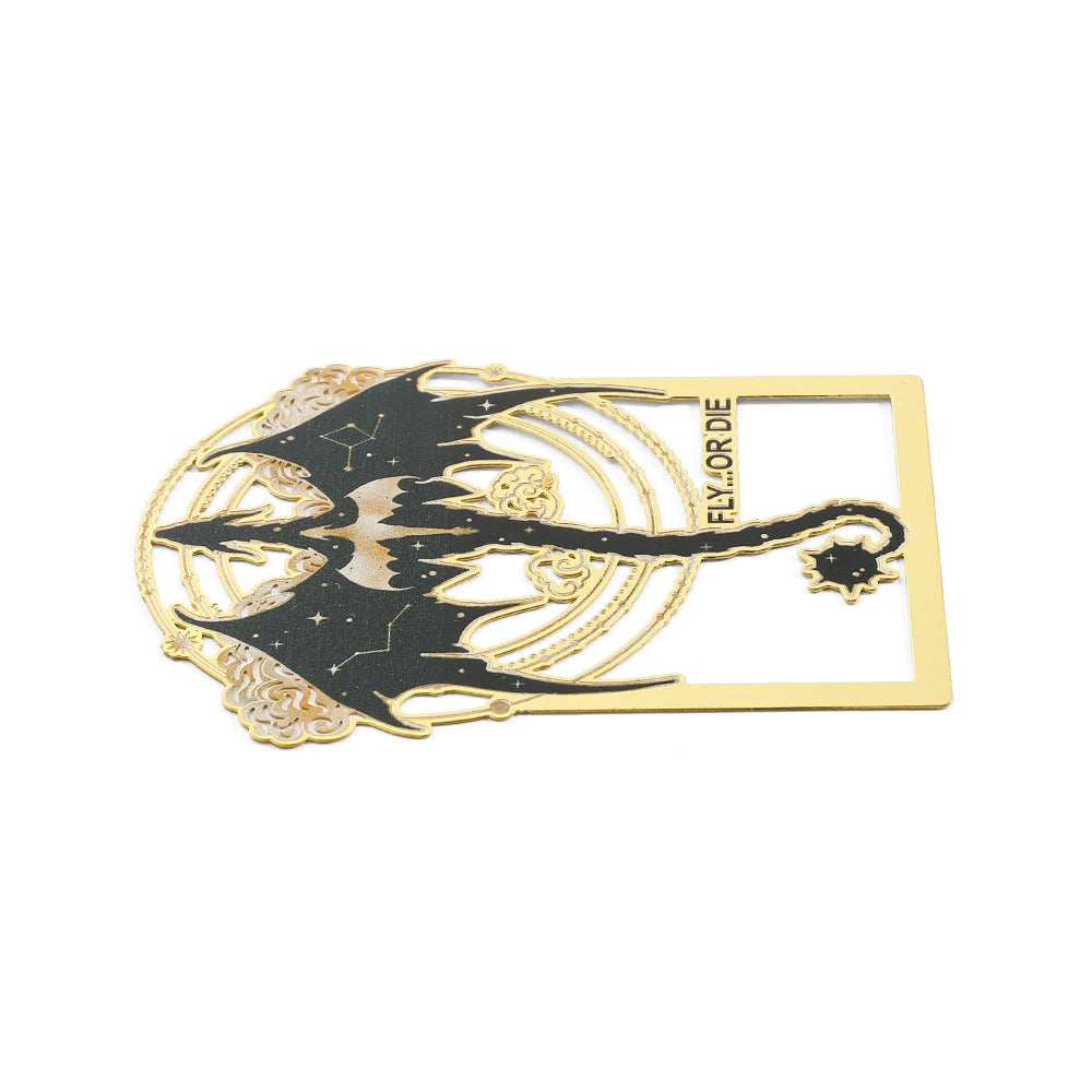 Punk Black Dragon Metal Bookmark
